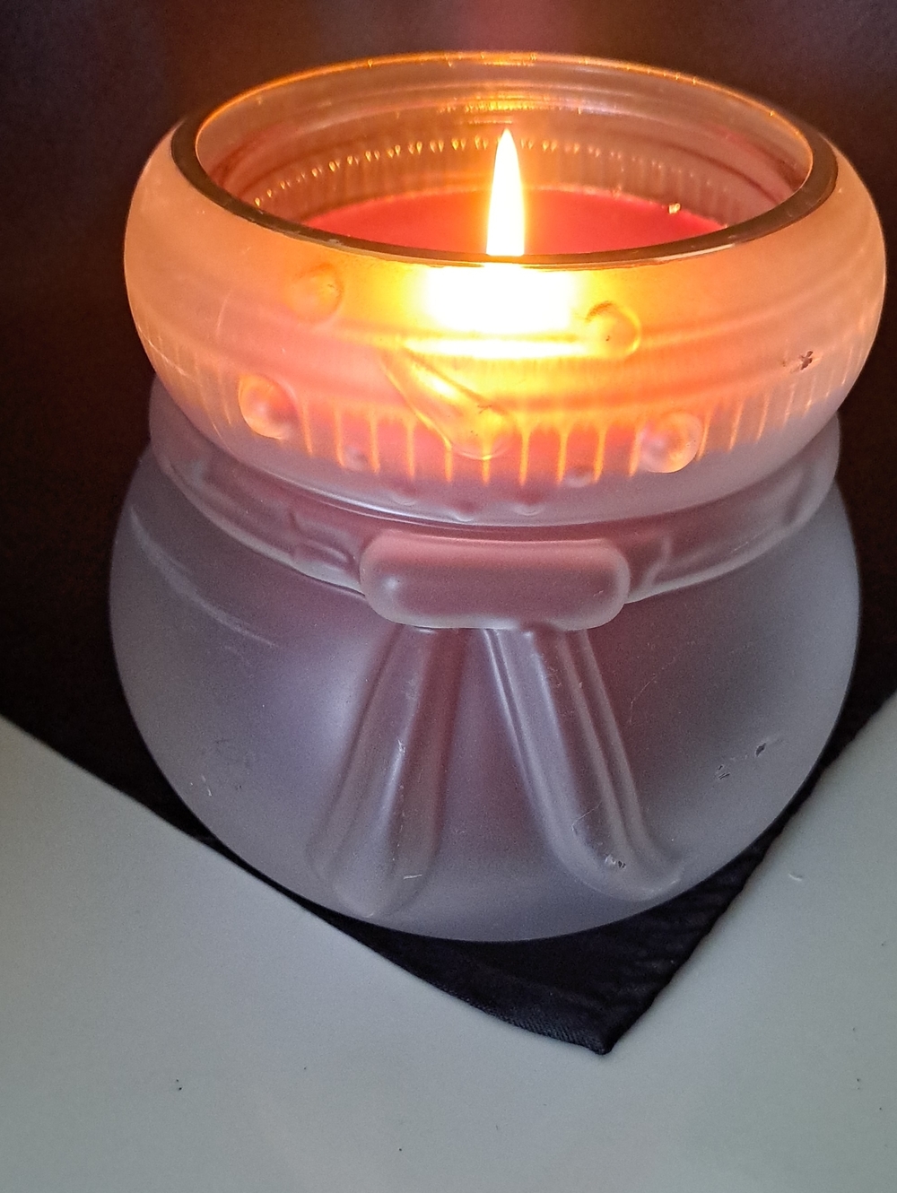 Frosted Glass Snowman Candle Sleeve Fits Up To 4.5" Candle